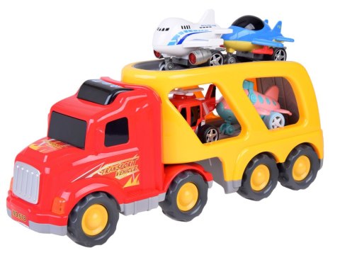 JOKOMISIADA Duży samochód tir ciężarówka laweta samoloty helikopter + dźwięki ZA3359