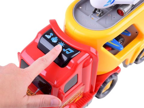 JOKOMISIADA Duży samochód tir ciężarówka laweta samoloty helikopter + dźwięki ZA3359