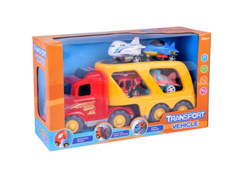 JOKOMISIADA Duży samochód tir ciężarówka laweta samoloty helikopter + dźwięki ZA3359