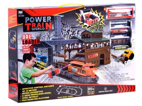 JOKOMISIADA Kolejka pociąg towarowy z wagonami i stacją RC0507