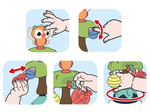 JOKOMISIADA Magiczna grzechotka na przyssawce zabawka do krzesełka SOWA ZA3085