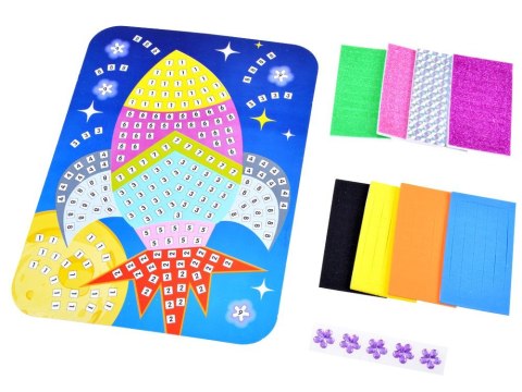 JOKOMISIADA Mozaika kreatywna wyklejanka piankowa Rakieta naklejki ZA3276