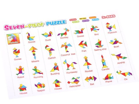JOKOMISIADA Puzzle piankowe układanka logiczna tangram wielokolorowa układanka ZA3343