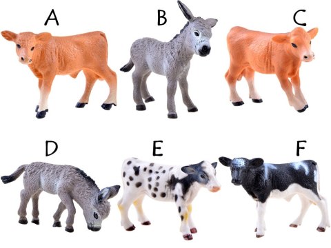 JOKOMISIADA SERIA ZWIERZĘTA FARMA Figurka osioł cielak krowa KOLEKCJA ZA3388