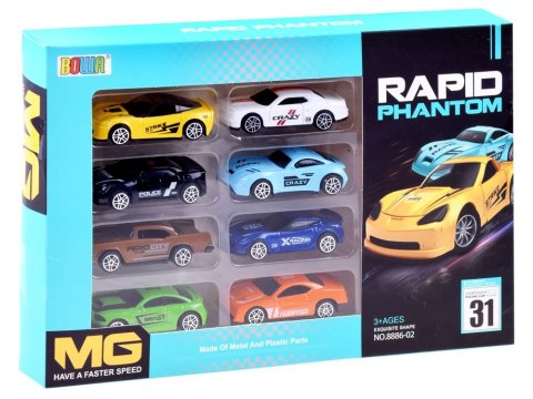 JOKOMISIADA Zestaw autek 8 resoraków metalowe pojazdy ZA3234