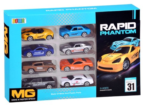 JOKOMISIADA Zestaw autek 8 resoraków metalowe pojazdy ZA3234