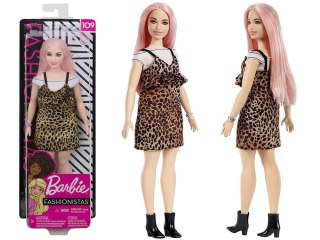 Mattel Barbie lalka Fashionistas sukienka panterka ZA3160