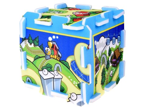 Stamp Puzzle piankowe MIASTO - ULICA Mata dla niemowląt 93x93cm ZA3150