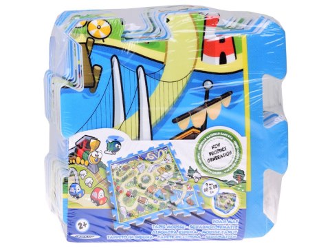 Stamp Puzzle piankowe MIASTO - ULICA Mata dla niemowląt 93x93cm ZA3150