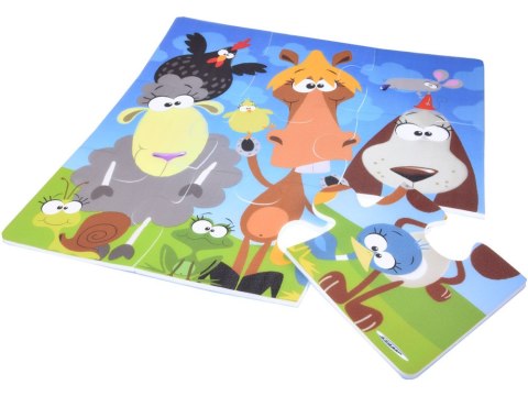 Stamp Puzzle piankowe ZWIERZĘTA Kolorowa mata dla niemowląt 90x90cm ZA3151