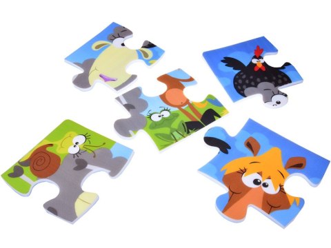 Stamp Puzzle piankowe ZWIERZĘTA Kolorowa mata dla niemowląt 90x90cm ZA3151