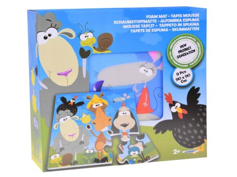 Stamp Puzzle piankowe ZWIERZĘTA Kolorowa mata dla niemowląt 90x90cm ZA3151