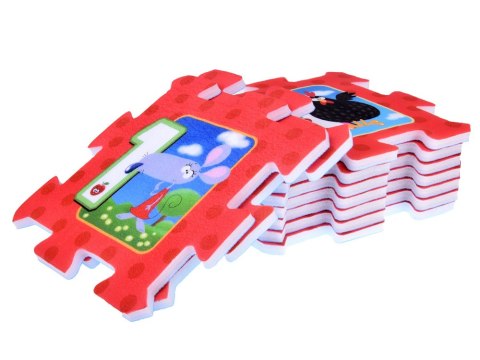 Stamp Puzzle piankowe ZWIERZĘTA i CYFRY Mata dla niemowląt 93x93cm ZA3147
