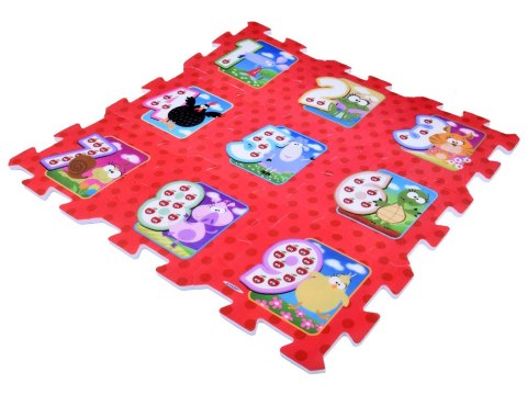 Stamp Puzzle piankowe ZWIERZĘTA i CYFRY Mata dla niemowląt 93x93cm ZA3147
