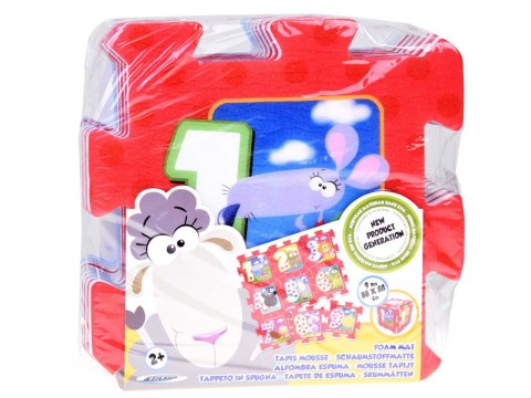 Stamp Puzzle piankowe ZWIERZĘTA i CYFRY Mata dla niemowląt 93x93cm ZA3147