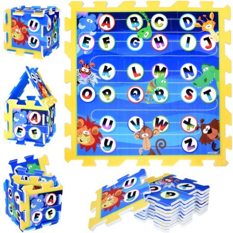 Stamp Puzzle piankowe - edukacyjna mata dla dzieci ALFABET dżungla 93x93cm ZA3148
