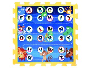 Stamp Puzzle piankowe - edukacyjna mata dla dzieci ALFABET dżungla 93x93cm ZA3148