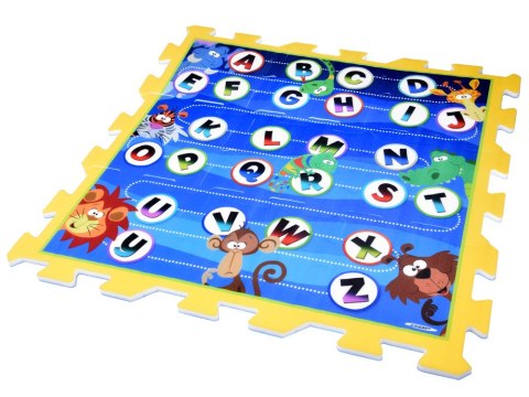 Stamp Puzzle piankowe - edukacyjna mata dla dzieci ALFABET dżungla 93x93cm ZA3148