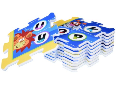 Stamp Puzzle piankowe - edukacyjna mata dla dzieci ALFABET dżungla 93x93cm ZA3148