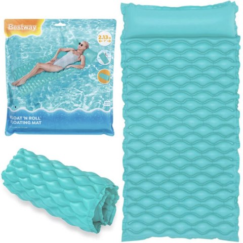 Bestway Bestway Dmuchany materac do wody ZWIJANY 213x86cm TURKUSOWY 44020