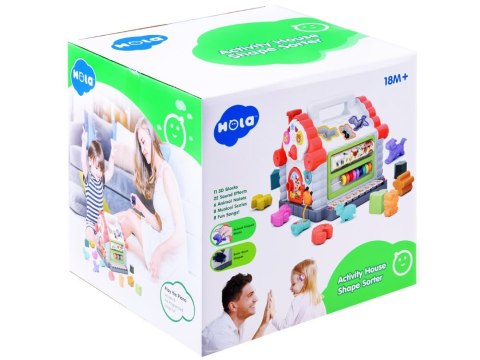 Hola Interaktywny Domek kostka edukacyjna sorter klocki zwierzątka ZA3518