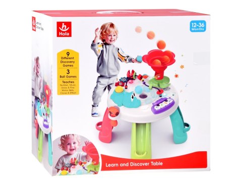 Hola Stolik interaktywny kolorowe kulki pianinko ZA3677