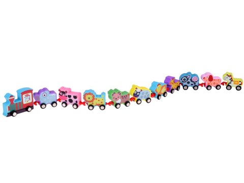 JOKOMISIADA Auta Klocki drewniane zwierzątka lokomotywa pociąg 11 ele. ZA3600