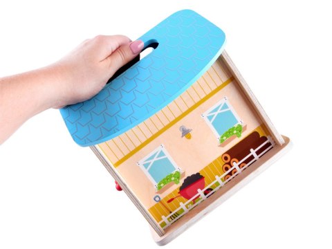 JOKOMISIADA Drewniany składany domek farma zwierzęta ZA3723