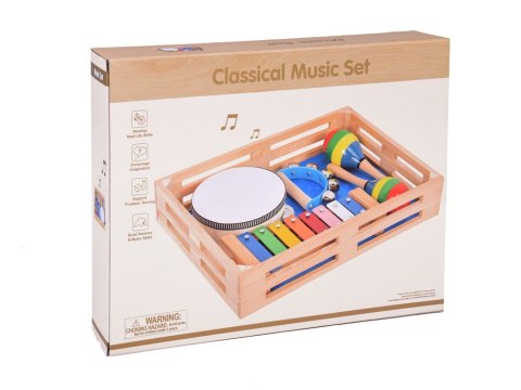 JOKOMISIADA Drewniany zestaw instrumentów 4w1 zabawka IN0134