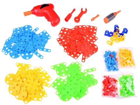 JOKOMISIADA Duży Zestaw Klocki konstrukcyjne w walizce + Wkrętarka 268 ele ZA3546