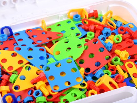 JOKOMISIADA Duży Zestaw Klocki konstrukcyjne w walizce + Wkrętarka 268 ele ZA3546