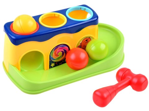 JOKOMISIADA Gra dla malucha - Uderz młotkiem Kolorowy wbijak z piłkami ZA3804