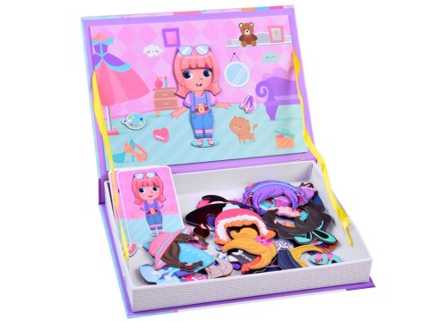 JOKOMISIADA Książka układanka magnetyczna Lalka ubrania ZA3766