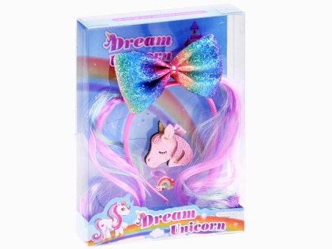 JOKOMISIADA Urocza brokatowa Opaska z kucykami kokarda ZA3795