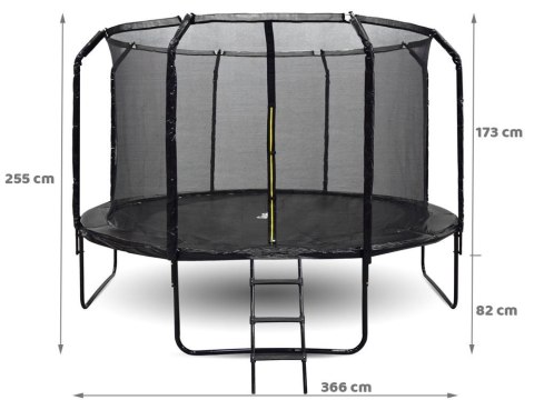 SkyFlyer Trampolina ogrodowa SkyFlyer + drabinka 12FT 366cm