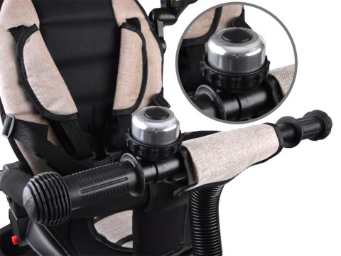 Tiny Bike Rowerek trójkołowy Tiny Bike 3w1 beżowy z daszkiem SP0650