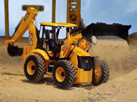 JOKOMISIADA Duży Traktor Spychacz Koparka JCB zdalnie sterowana na pilota 1:20 RC0578