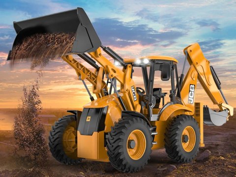 JOKOMISIADA Duży Traktor Spychacz Koparka JCB zdalnie sterowana na pilota 1:20 RC0578