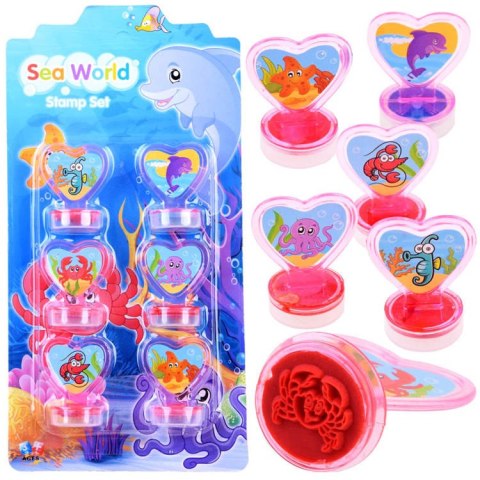 JOKOMISIADA Zestaw pieczątki 6 szt. Zwierzaki Morskie ZA3979