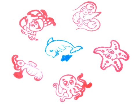 JOKOMISIADA Zestaw pieczątki 6 szt. Zwierzaki Morskie ZA3979