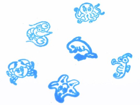 JOKOMISIADA Zestaw pieczątki 6 szt. Zwierzaki Morskie ZA3979