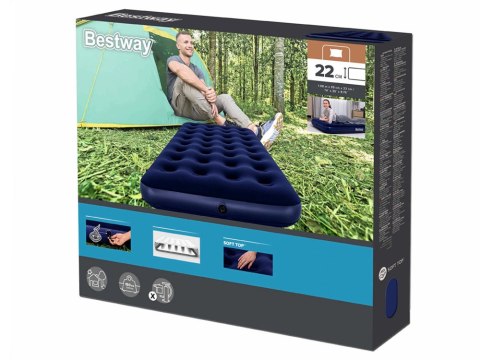 Bestway Bestway Dmuchany materac kempingowy 1-os. 150kg WELUROWY 188x99cm 67001