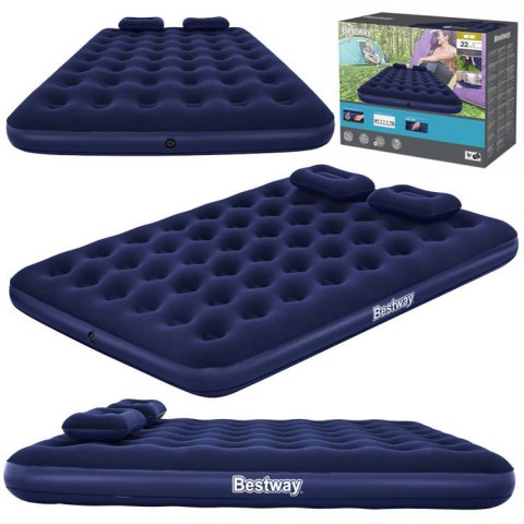 Bestway Bestway Dmuchany materac kempingowy + poduszki 2-os. 300kg 203x152cm 67374