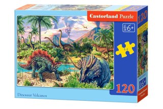 Castorland Puzzle 120 el. Dinosaur Volcanos - dinozaury