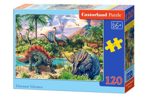 Castorland Puzzle 120 el. Dinosaur Volcanos - dinozaury