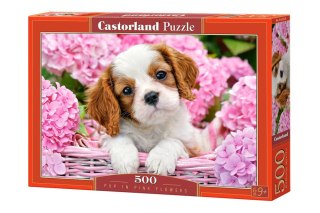 Castorland Puzzle 500 el. Pup in Pink Flowers