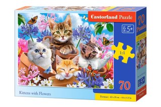 Castorland Puzzle 70 el. Kittens with Flowers