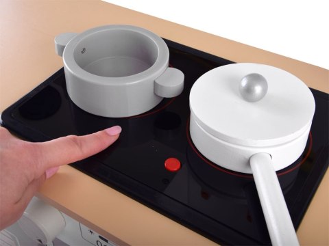 JOKOMISIADA BIAŁO-SZARA interaktywna kuchnia drewniana dla dzieci + akcesoria ZA4126