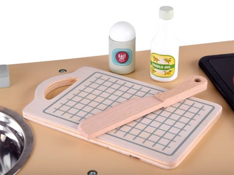 JOKOMISIADA BIAŁO-SZARA interaktywna kuchnia drewniana dla dzieci + akcesoria ZA4126