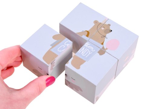 JOKOMISIADA Drewniane Klocki puzzle zwierzątka obrazki ZA4114